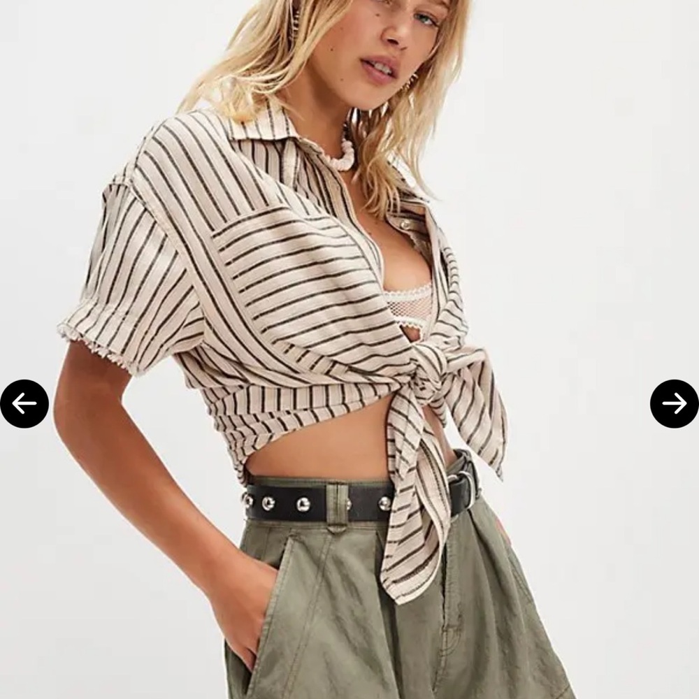 FREE PEOPLE Marina Tailored Trouser Shorts - Crystal Kelp Size 4 NWOT RT $88 - Picture 4 of 7